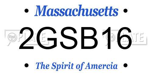 2GSB16 Massachusetts License Plate