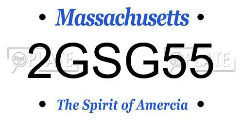 2GSG55 Massachusetts License Plate