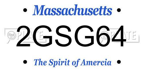 2GSG64 Massachusetts License Plate