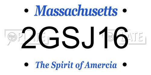 2GSJ16 Massachusetts License Plate