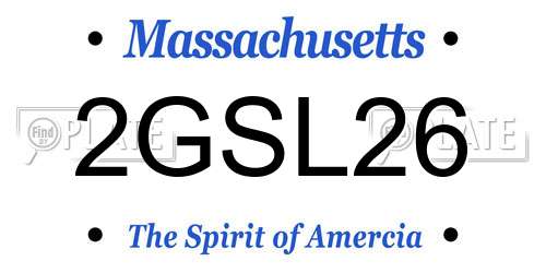 2GSL26 Massachusetts License Plate
