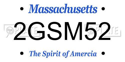2GSM52 Massachusetts License Plate
