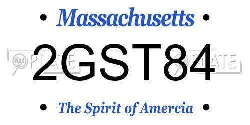 2GST84 Massachusetts License Plate