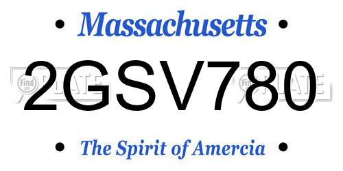 2GSV780 Massachusetts License Plate