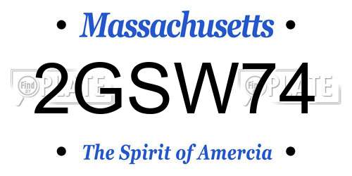 2GSW74 Massachusetts License Plate