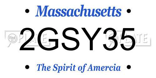 2GSY35 Massachusetts License Plate