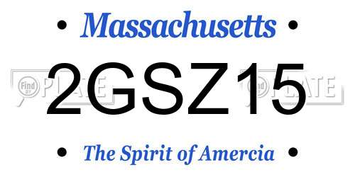 2GSZ15 Massachusetts License Plate