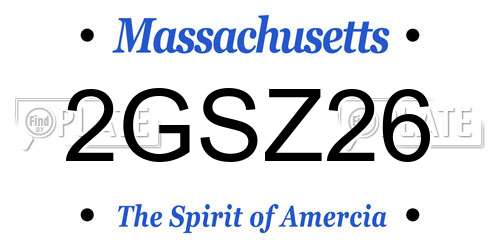 2GSZ26 Massachusetts License Plate