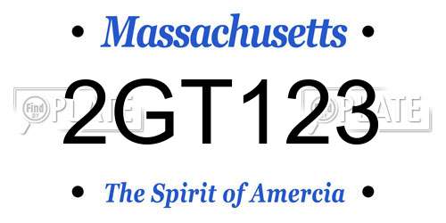 2GT123 Massachusetts License Plate