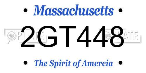 2GT448 Massachusetts License Plate