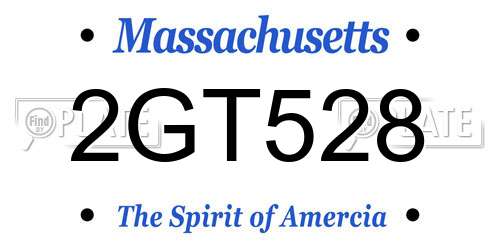 2GT528 Massachusetts License Plate