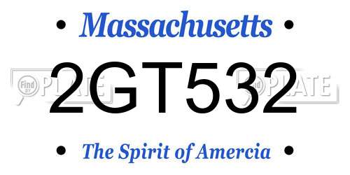 2GT532 Massachusetts License Plate