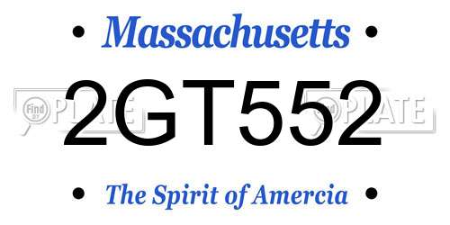 2GT552 Massachusetts License Plate
