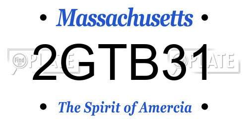 2GTB31 Massachusetts License Plate