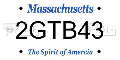 2GTB43 Massachusetts License Plate