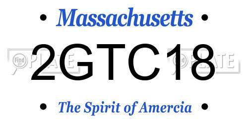 2GTC18 Massachusetts License Plate
