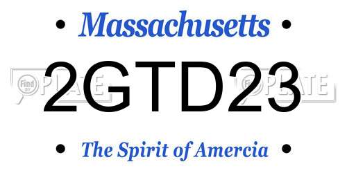 2GTD23 Massachusetts License Plate