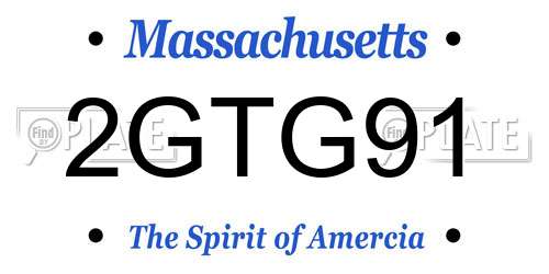 2GTG91 Massachusetts License Plate