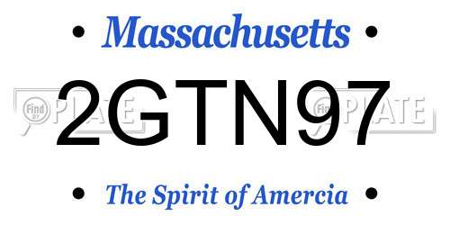 2GTN97 Massachusetts License Plate