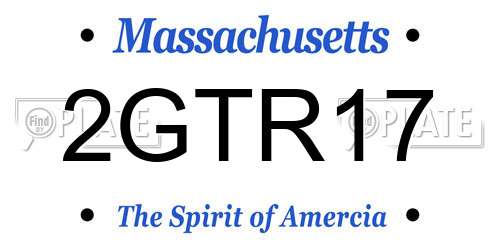 2GTR17 Massachusetts License Plate