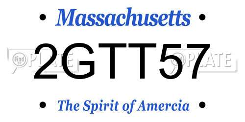 2GTT57 Massachusetts License Plate
