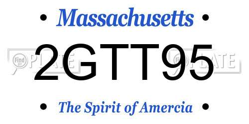 2GTT95 Massachusetts License Plate