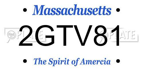 2GTV81 Massachusetts License Plate