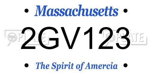 2GV123 Massachusetts License Plate