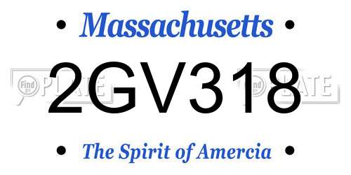 2GV318 Massachusetts License Plate