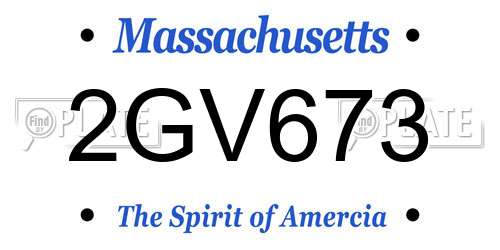 2GV673 Massachusetts License Plate