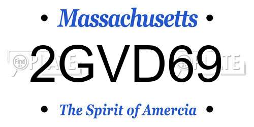 2GVD69 Massachusetts License Plate