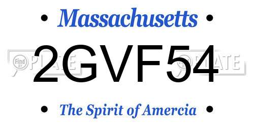 2GVF54 Massachusetts License Plate