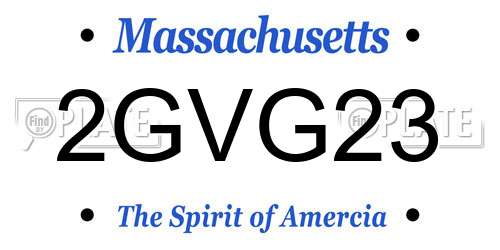 2GVG23 Massachusetts License Plate
