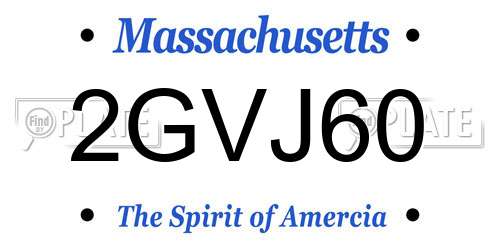 2GVJ60 Massachusetts License Plate