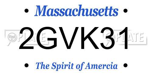 2GVK31 Massachusetts License Plate