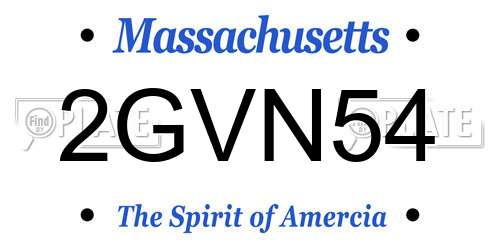 2GVN54 Massachusetts License Plate