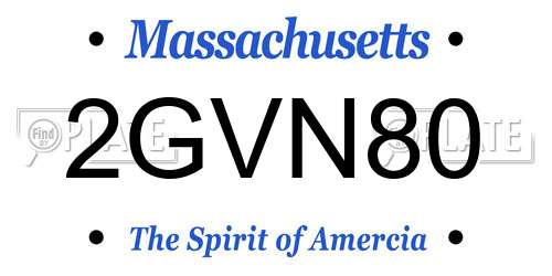 2GVN80 Massachusetts License Plate