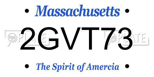 2GVT73 Massachusetts License Plate