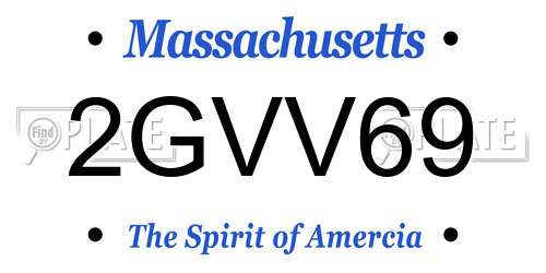 2GVV69 Massachusetts License Plate