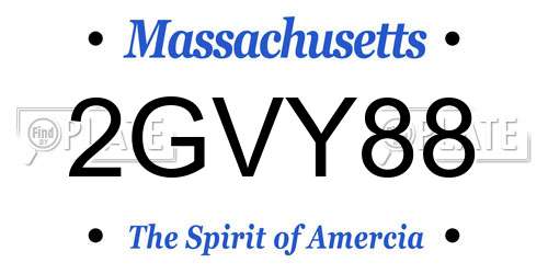 2GVY88 Massachusetts License Plate