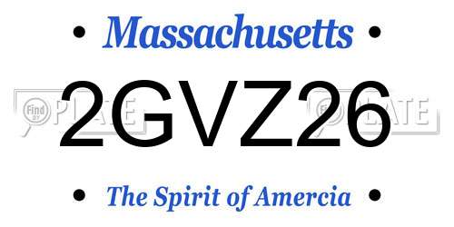2GVZ26 Massachusetts License Plate