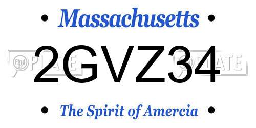 2GVZ34 Massachusetts License Plate
