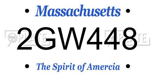 2GW448 Massachusetts License Plate