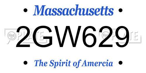 2GW629 Massachusetts License Plate