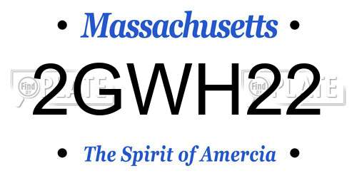 2GWH22 Massachusetts License Plate