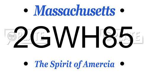 2GWH85 Massachusetts License Plate