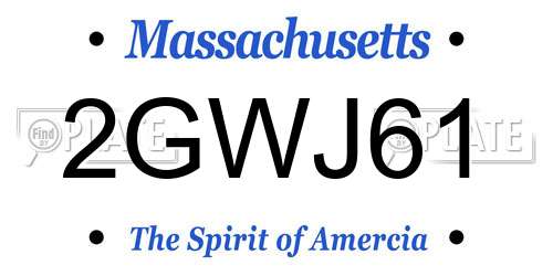 2GWJ61 Massachusetts License Plate