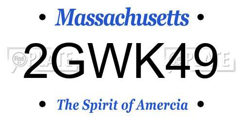 2GWK49 Massachusetts License Plate