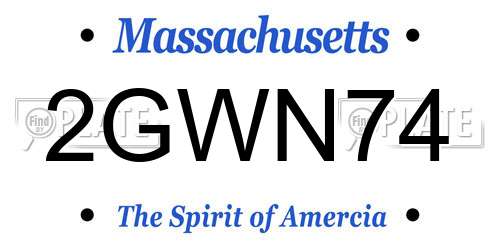 2GWN74 Massachusetts License Plate