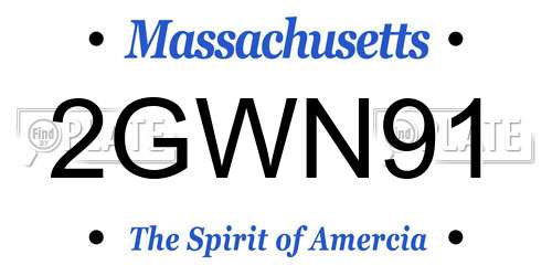 2GWN91 Massachusetts License Plate